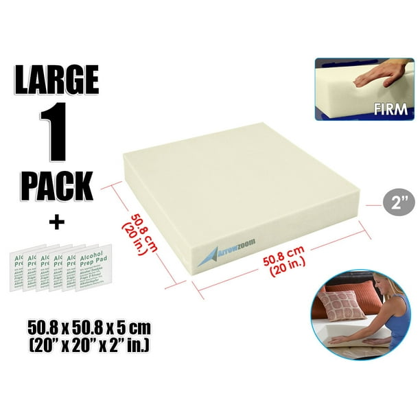 Set of 4 IZO Home Goods Upholstery Foam 2 inch X 20 X 20 Foam Replacement Seat Cushion Foam
